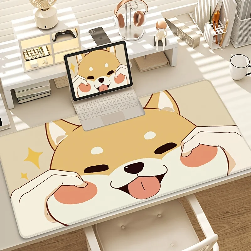 

Коврик для мыши с милым мультяшным рисунком собаки, настольный коврик с прошитыми краями, резиновый противоскользящий, прочные аксессуары для ПК, игровые коврики, коврик maus