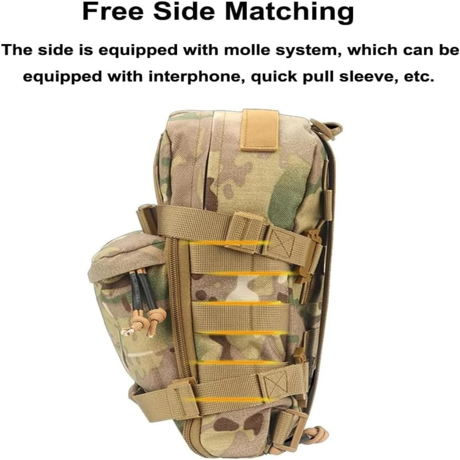 Lightweight Tactical 1000D MOLLE Hydration Backpack for 3L Hydration System - Durable Water Carrier Molle Vest Accessory for Out