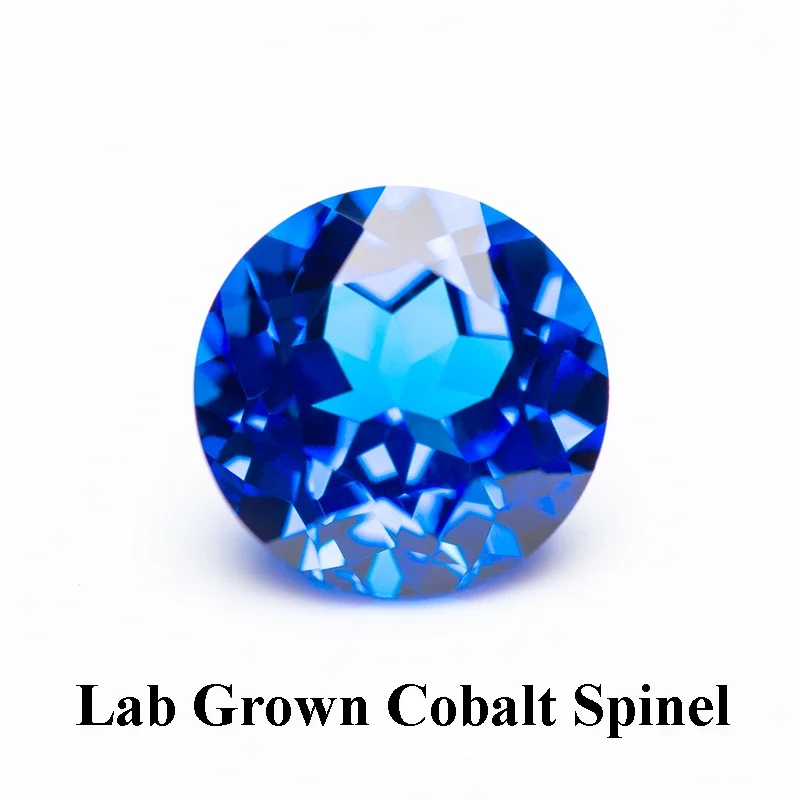 Lab Grown Kobalt Spinel Ronde Vorm Blauwe Demon Kleur Bedels Edelstenen voor Diy Sieraden Maken Materiaal Selecteerbaar AGL Certificaat