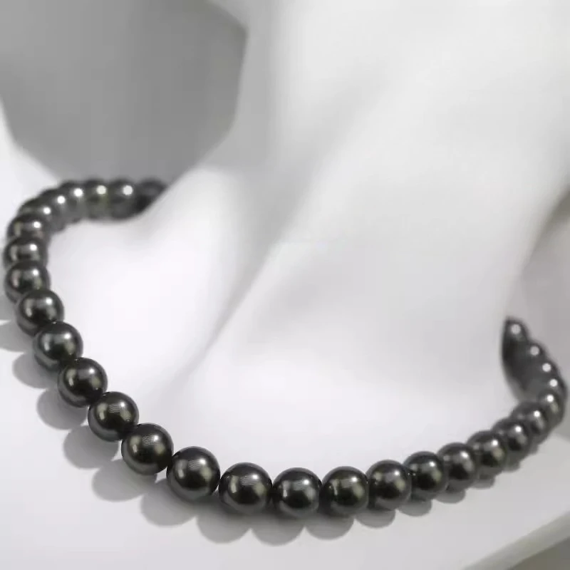 

Peacock Black Pearls, 925 Silver Clasp, 11-13mm, Velvet Darkness