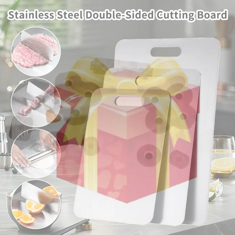 【HG】Stainless Steel Double Sided Cutting Boards Are Perfect For Everyday Cooking And Food Preparation In A Home Kitchen