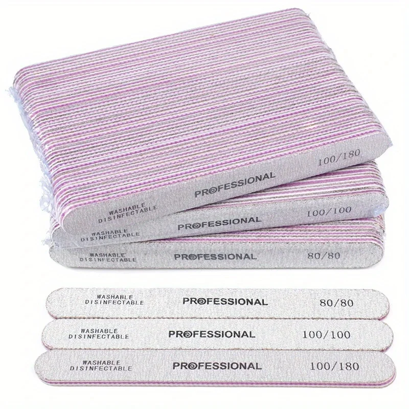 Nail Art Gel Acrylic Tips Files For Pedicure Manicure Care Sanding Buffers Gray Straight Nail File 80/100/180/240