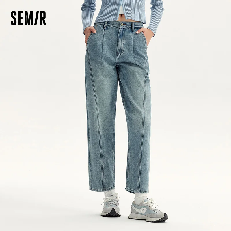 

Semir Jeans Women 2025 Fall Loose Tapered Pants Slimming Flare Leg Trendy Cool Long Trousers