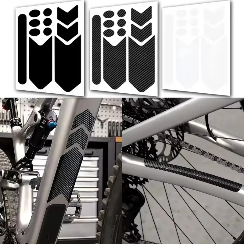 Carbon Fiber Transparent Bicycle Chain Protection Stickers Anti-Scratch Protective Film for Motorcycle MTB Bike Frame and Fork