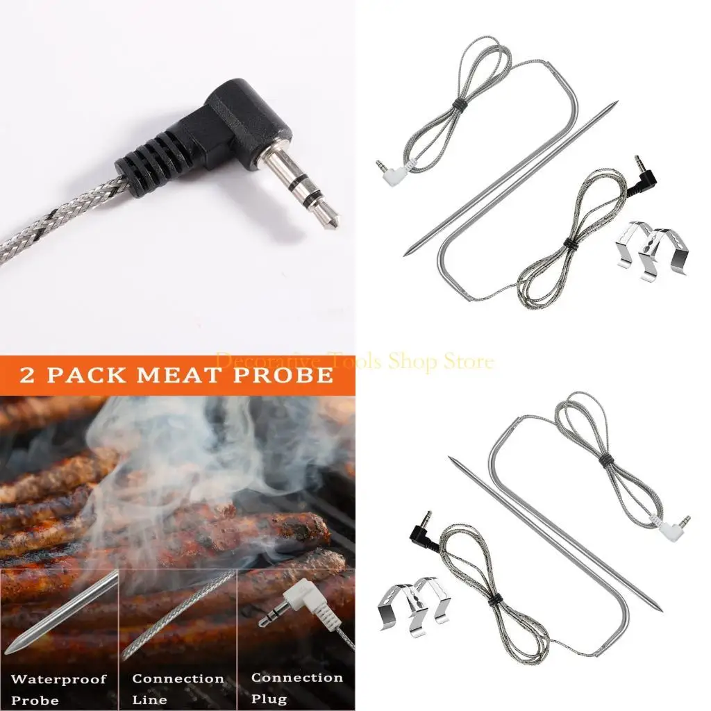 

QX2E Professional Cooking Thermograph Double Installation Approaches For Oven Smoker Untarnished Plaited Cable