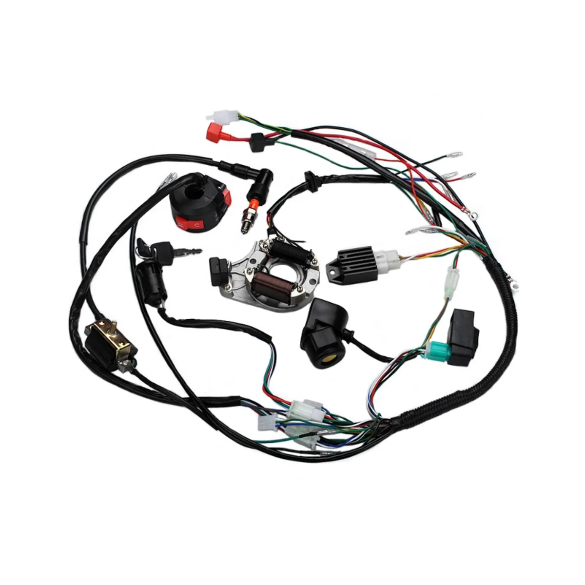 

For Motorcycle ATV Quad Pit Bike 50 70 90 110 125Cc Wiring Harness Full Complete Electrics Wiring Harness CDI STATOR