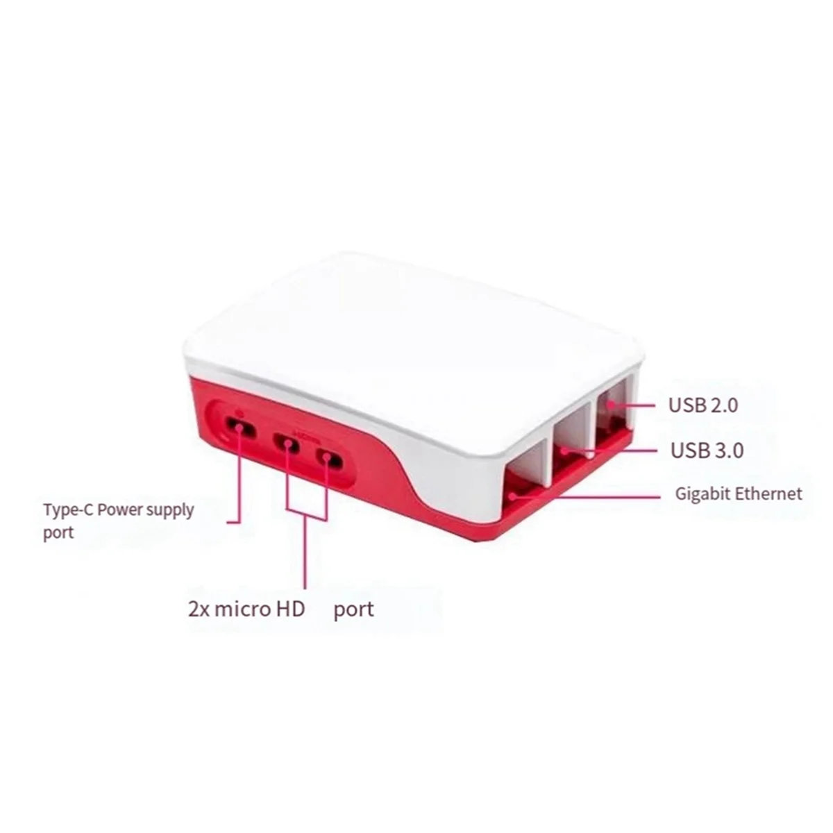 GOB-oFor Raspberry Pi génération 5 Pi5 boîtier Raspberry Pi boîtier multifonctionnel rouge blanc avec ventilateur de refroidissement