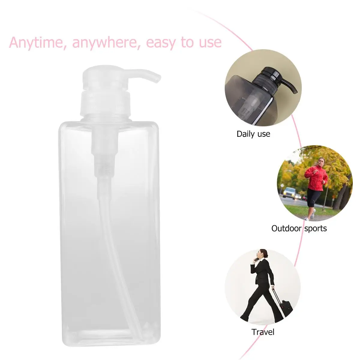

2Pcs Large Capacity Plastic Pump Bottles Refillable Travel Size Shampoo Container Toiletries Storage Home Bathroom Hotel