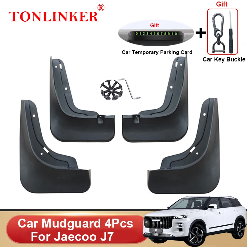 TONLINKER Car Mudguard For Jaecoo J7 SUV 1.6T DCT 2023 Mudguards Splash Guards Front Rear Fender Mudflaps Accessories