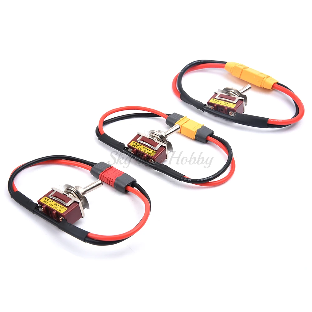 Large Current High Load Switch XT60 XT90 T-Plug Power ON-OFF Toggle 12/14AWG for eBike RC Airplane ESC Motor Connecting Adapter