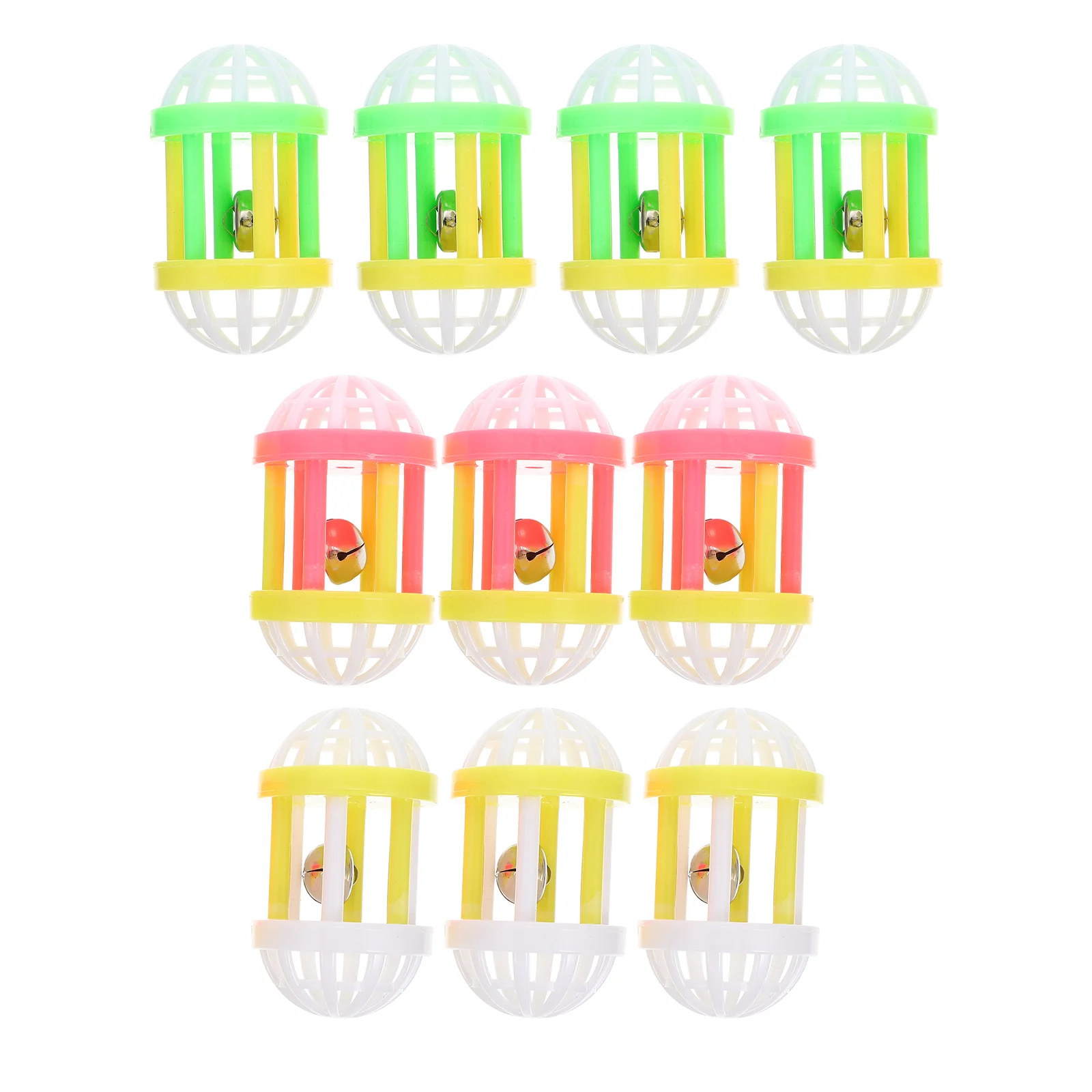 

10 Pcs Cat Playing Bell Toy Supple Toys Kitten Teaser Brightly Colored Interactive Plastic Wear-resistant Interesting Pet