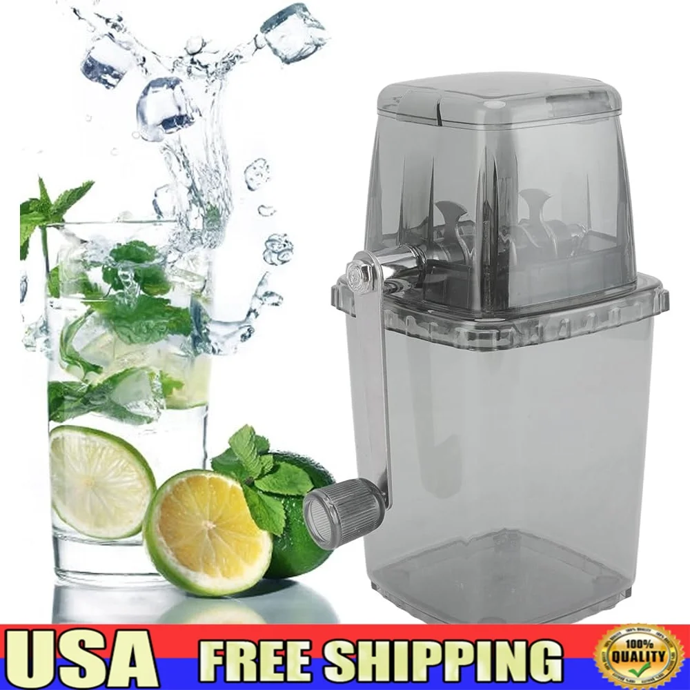 

Manual Ice Crusher Portable Hand Operated Snow Cone Maker Perfect Shaved Ice Margaritas Slush Drinks Kitchen Summer Parties