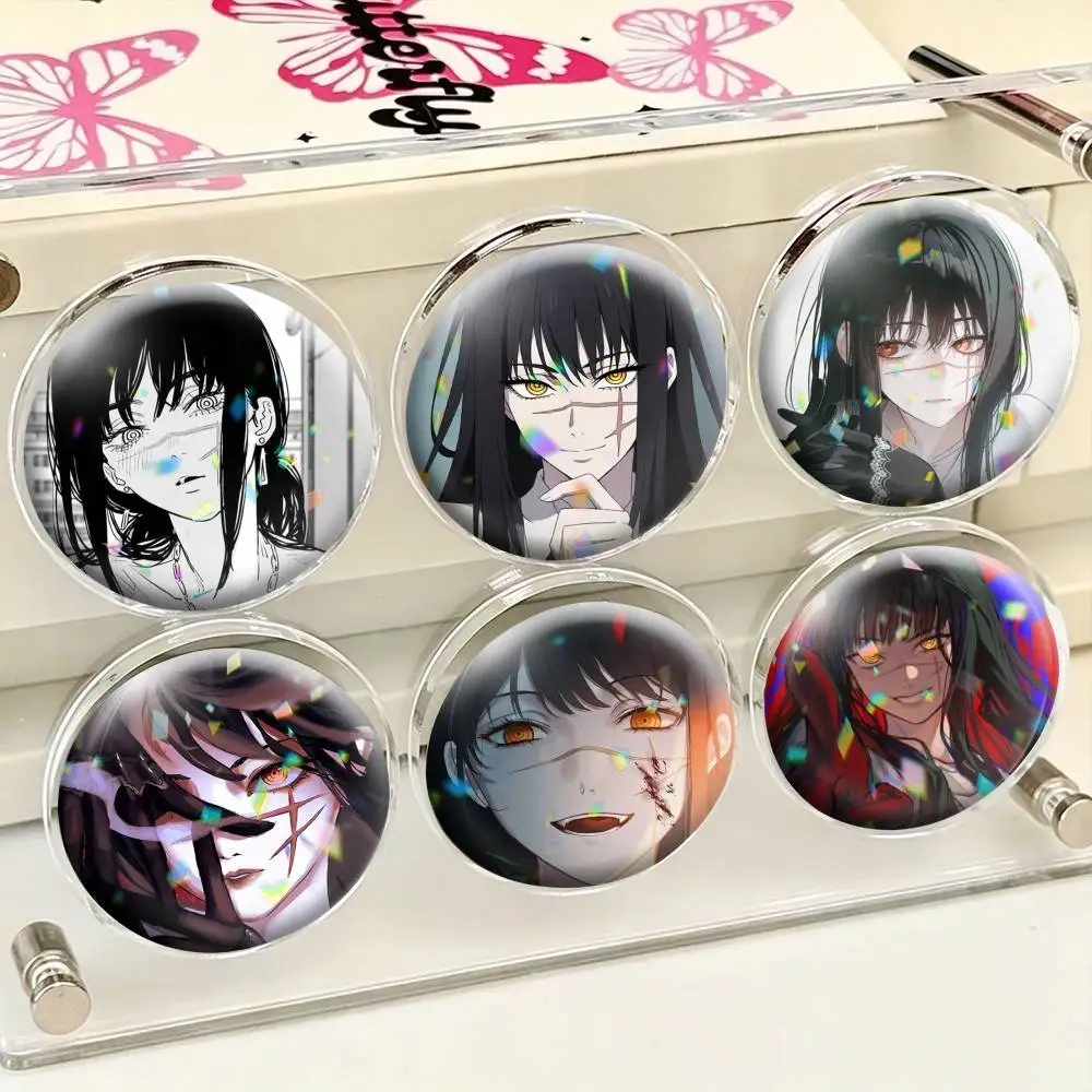 Anime Chainsaw Man Mitaka Asa  25mm 32mm 44mm 58mm 75mm Brooches Badges Pins for Accessories Gift