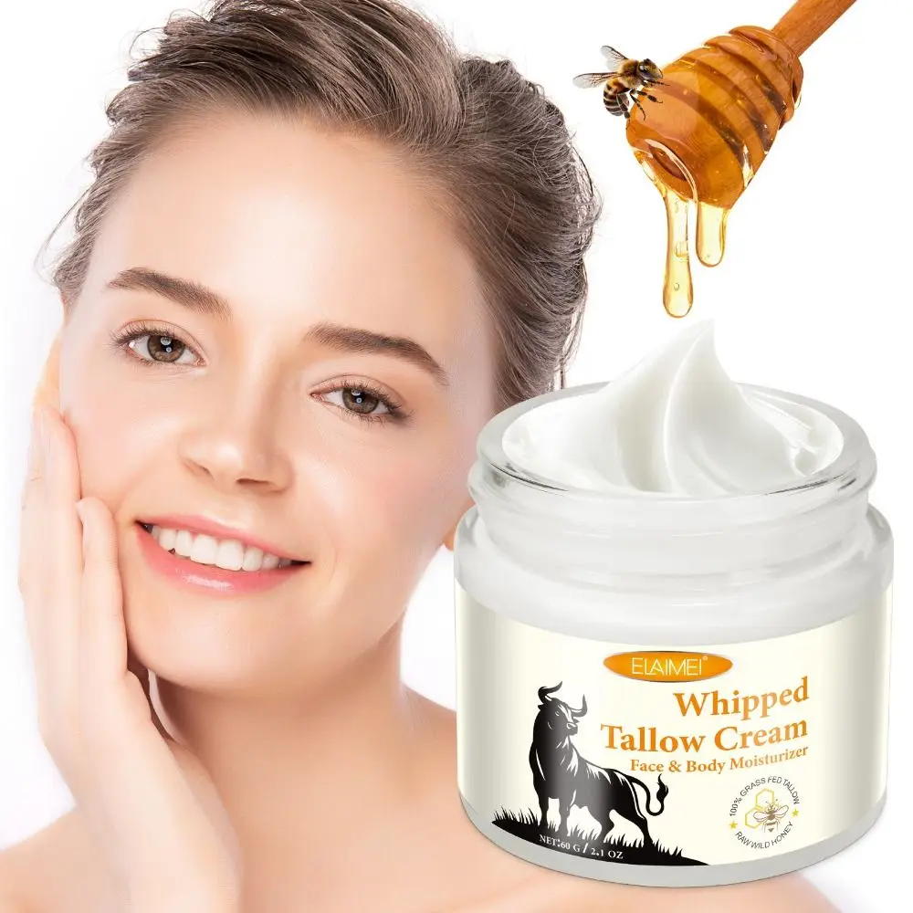 

60ml Original Tallow and Honey Balm Cold Pressed Moisturizing Whipped Tallow Honey Balm Coconut Oil Grass-Fed Animal Balm