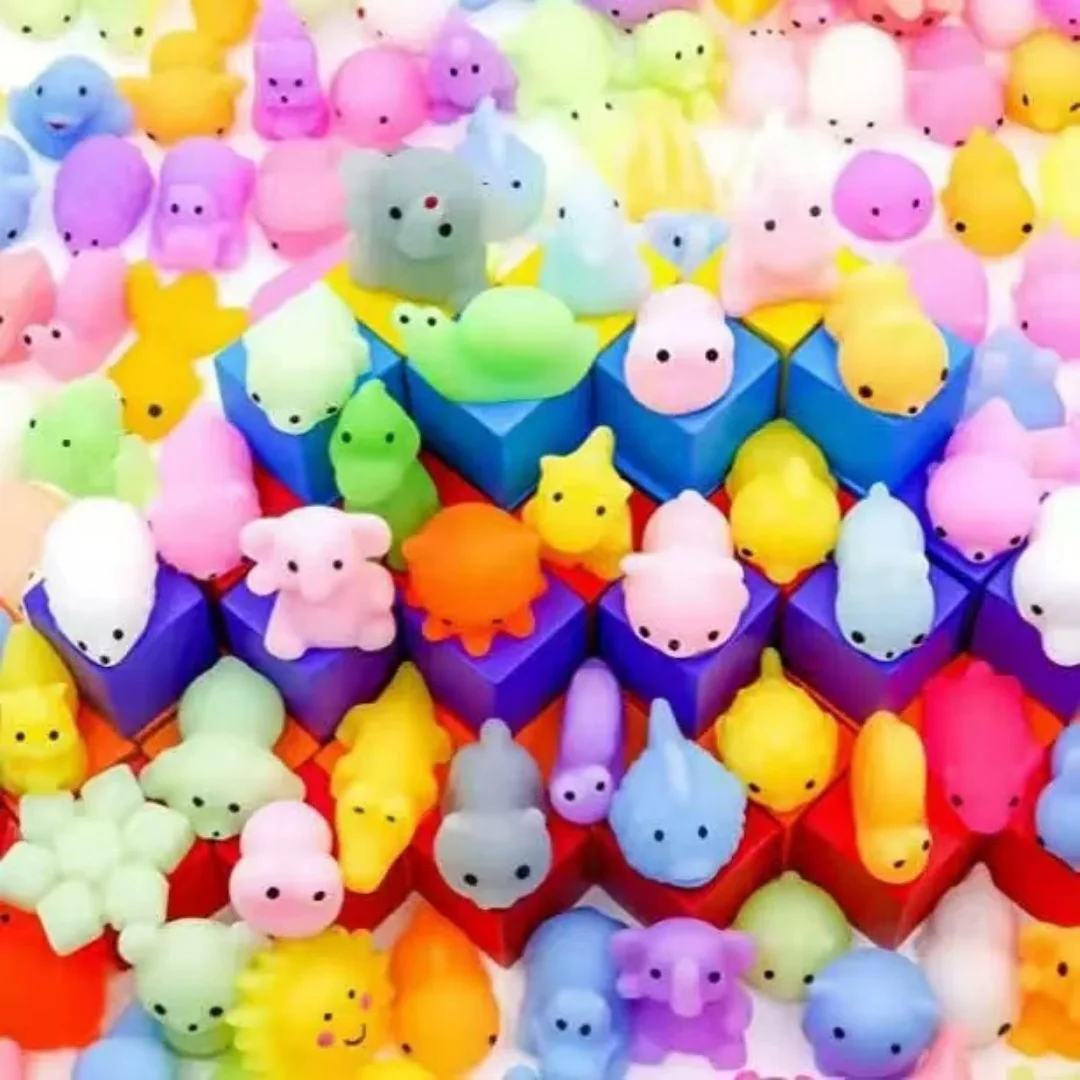 10/20/30 Pcs Hewan Lucu Acak untuk Menghilangkan Stres dan Meringankan Keresahan dengan Mainan dan Hadiah Kecil, Hewan Karet Lembut untuk Digenggam