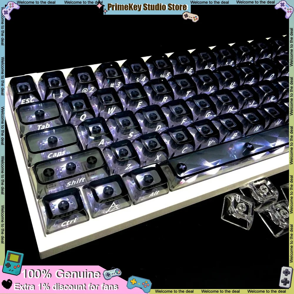 for-wooting-ice-crystal-clear-theme-keycaps-set-119-keys-asa-profile-pc-transparent-warm-white-side-printed-for-mchose-ace68