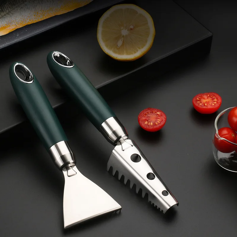 304 Stainless Steel Fish Scale Scraper Skin Scraper Household Kitchen Multi-functional Planing Fish Killing Knife Artifact