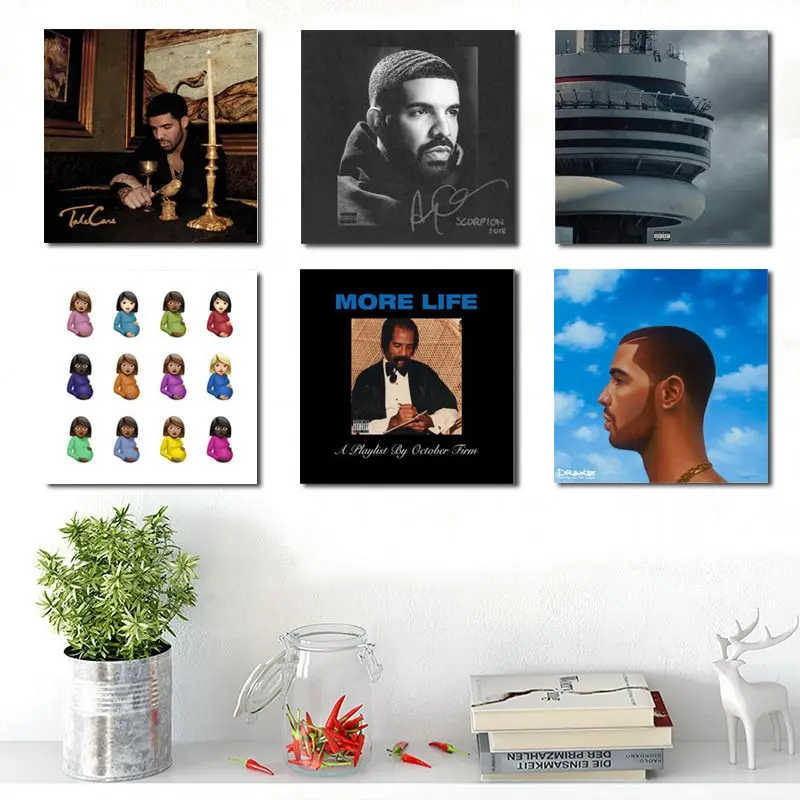 Drake More Life  Take Care Album Cover Poster  Hip Hop Rap Music Wall Art Decor Canvas Print