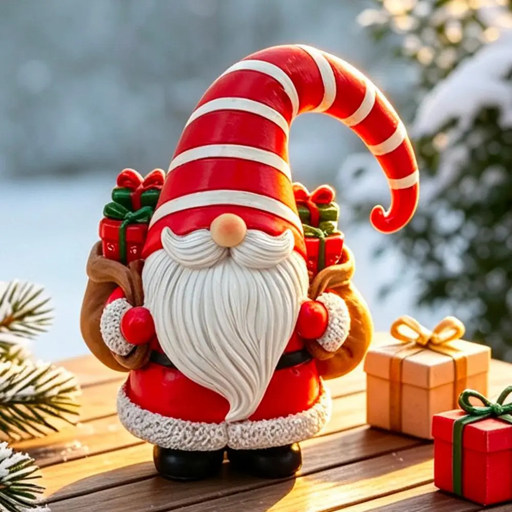 Resin Gnomes for Home Decor Christmas Gnome Decorations Christmas Gnome Figurine Resin Statue Swedish Tomte with Xmas for Home