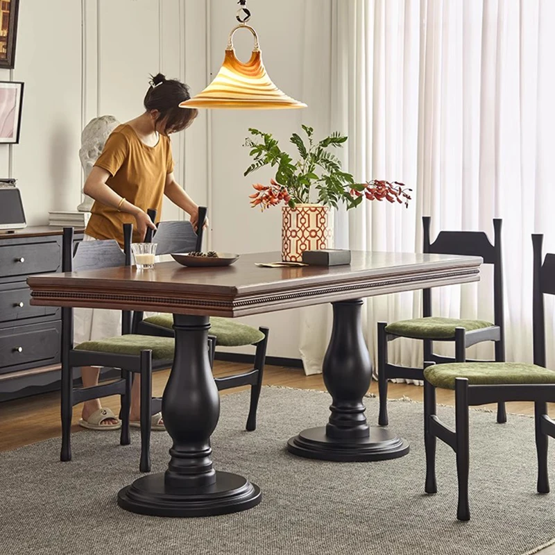 Mid Century Wood Restaurant Nordic Office Designer Reception Garden Dining Table Luxury Chairs Console Muebles Kitchen Furniture