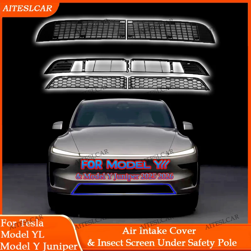

AITESLCAR For Tesla Model Y/YL Juniper 2026 Front Bumper Grill Mesh Air Inlet Vent Cover Grille Guards Protector Anti-insect Net