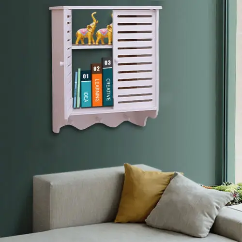 2-stöckiger Badezimmerschrank, wandmontierter Küchenschrank, weißer Wandschrank, hängende Schränke für Badezimmer und Küche – Detail 3