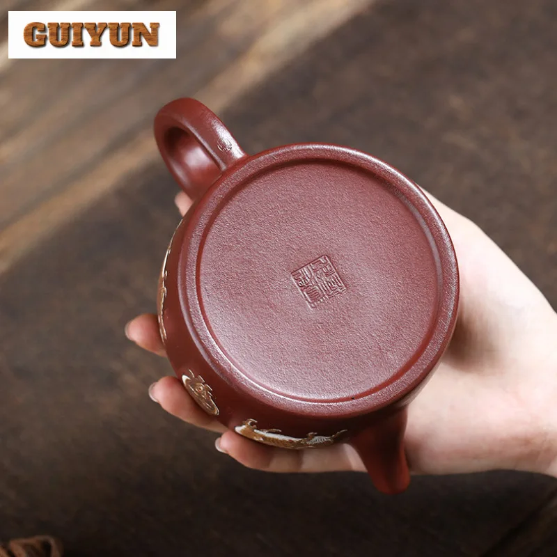 300ml Luxury Yixing Purple Clay Teapots Master Handmade Large Caliber Pot Raw Ore Purple Mud Kettle Chinese Zisha Tea Set Craft - Image 5