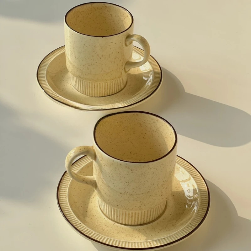 

Middle aged creamy yellow coffee cup and plate Poole ins