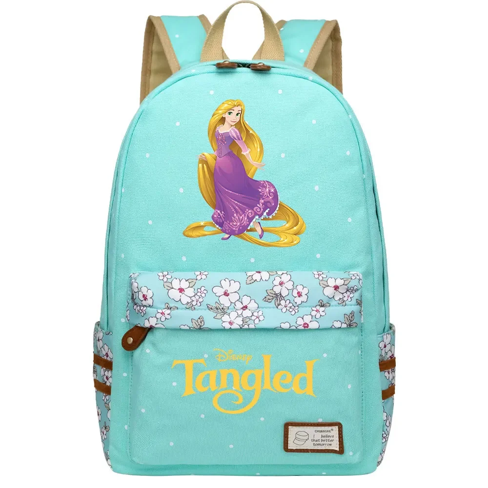 Teenagers Schoolbags Girls Kids Tangled Rapunzel Princess School Book Bags Women Bagpack Canvas Travel Laptop Backpack