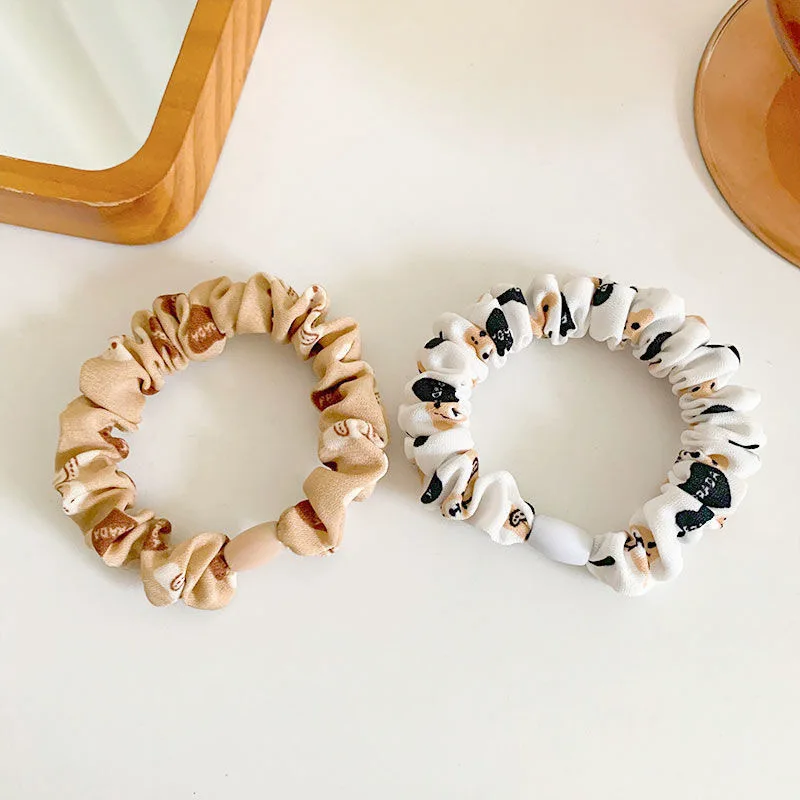 Korean Version Multicolor Girls Teddy Bear Hair Loop Rope Cute Sweet Simple comfortable Versatile High Elastic Hair Accessory