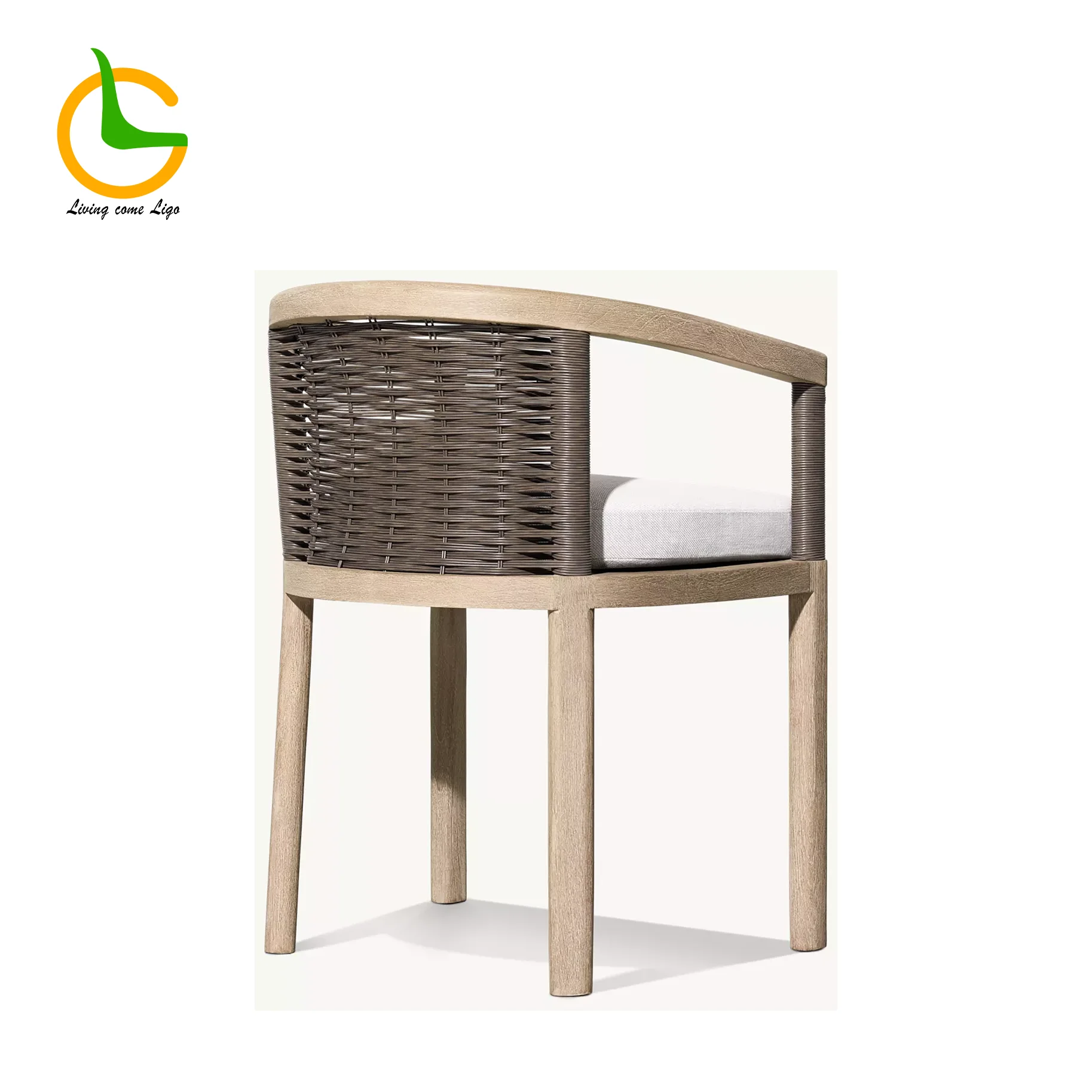 Factory Direct Sale Solid Wood Outdoor Tables For Courtyard Handwoven Rattan Garden Sets Teak Dining Table Set