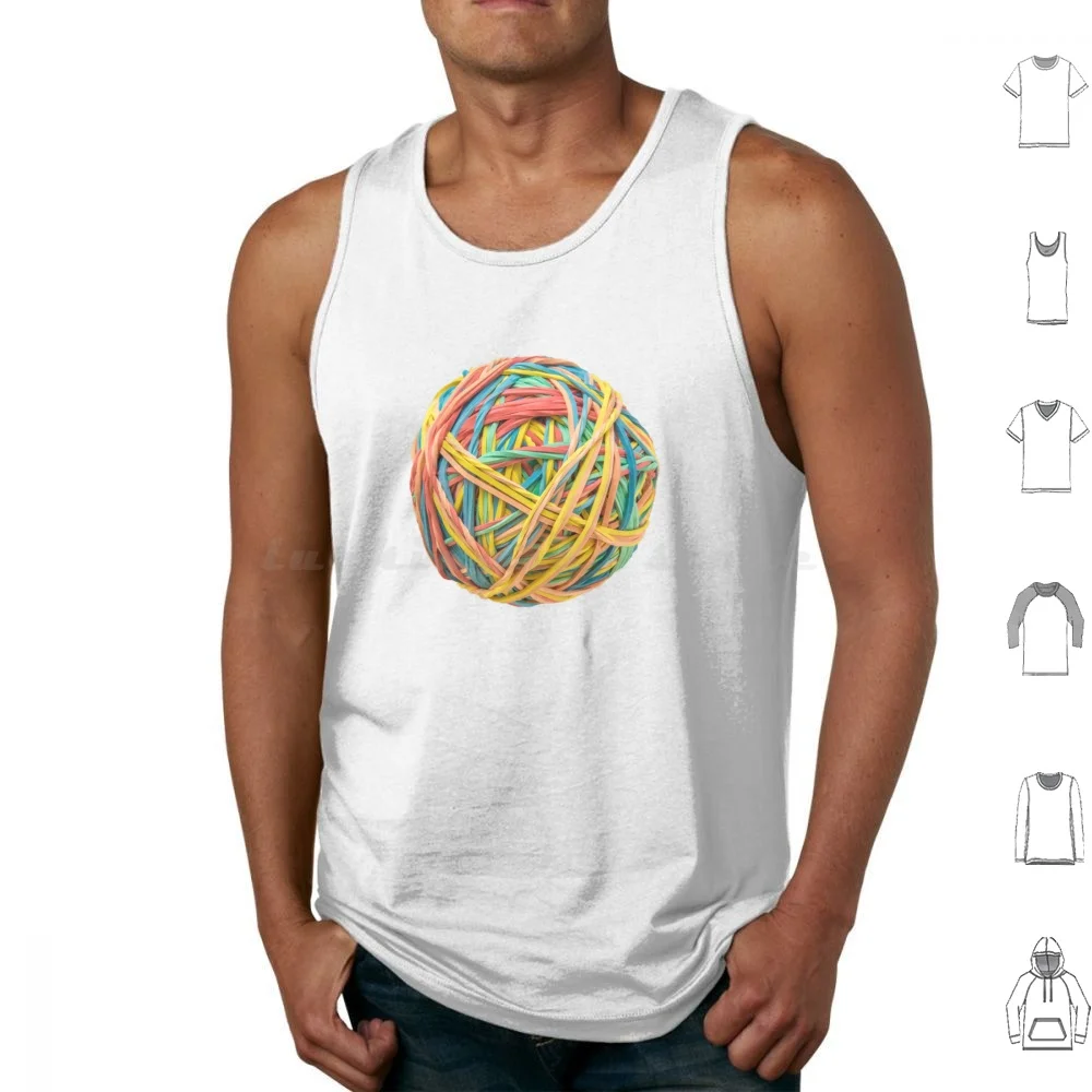 Rubber Band Ball Tank Tops Vest Sleeveless Ball Band Bands Blue Bounce Bouncy Bright Child Childhood Circle Close