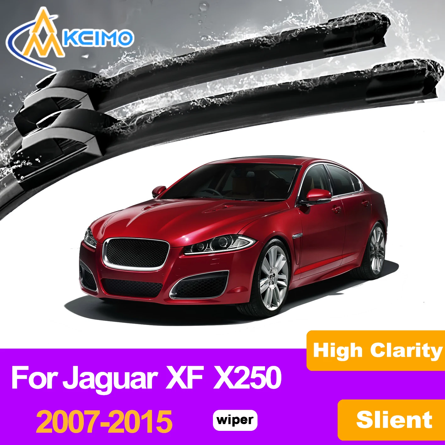 

KCIMO 2PCS Front Windshield Wiper Blades For Jaguar XF X250 2007-2015, Uniform Pressure Distribution No Streaking
