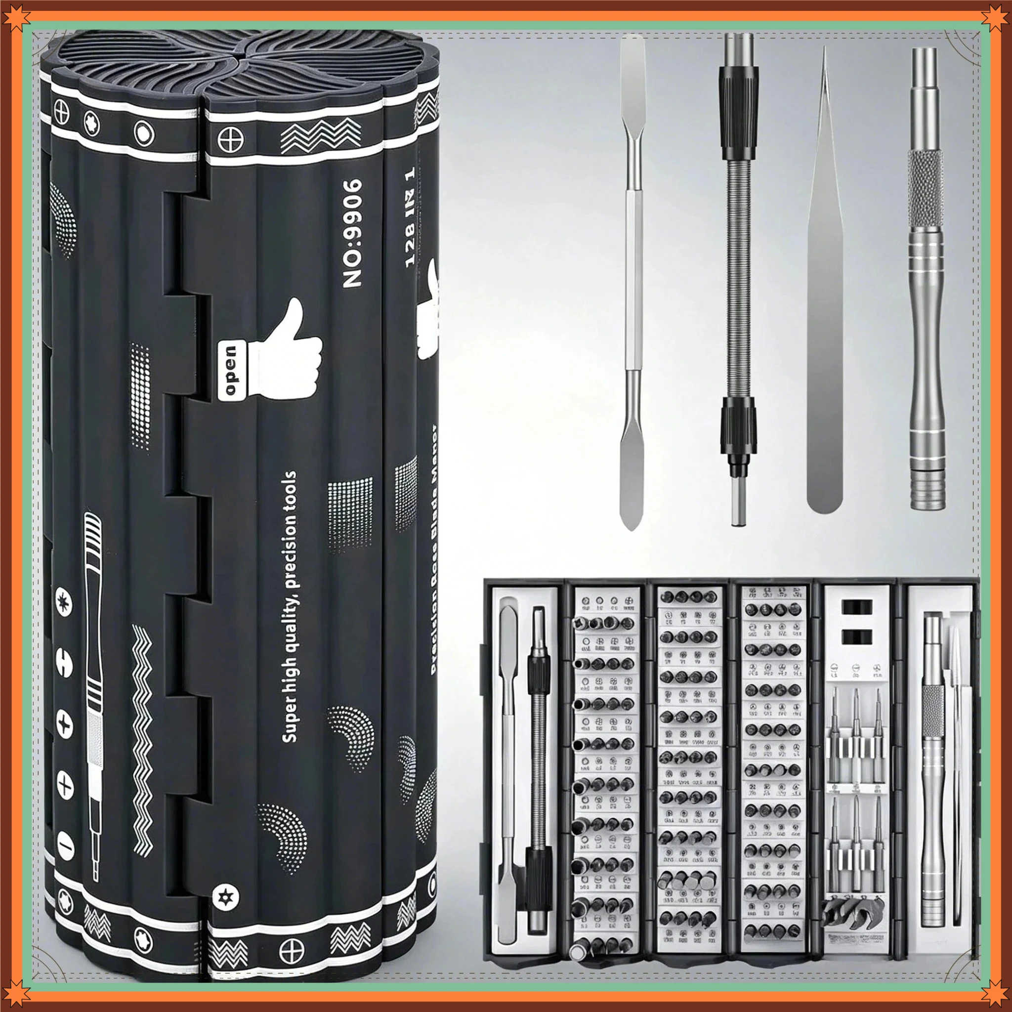 128‑in‑1 Magnetic Precision Screwdriver Set Multifunctional Hand Tool Kit for Phone Laptop PC Electronics Repair Maintenance