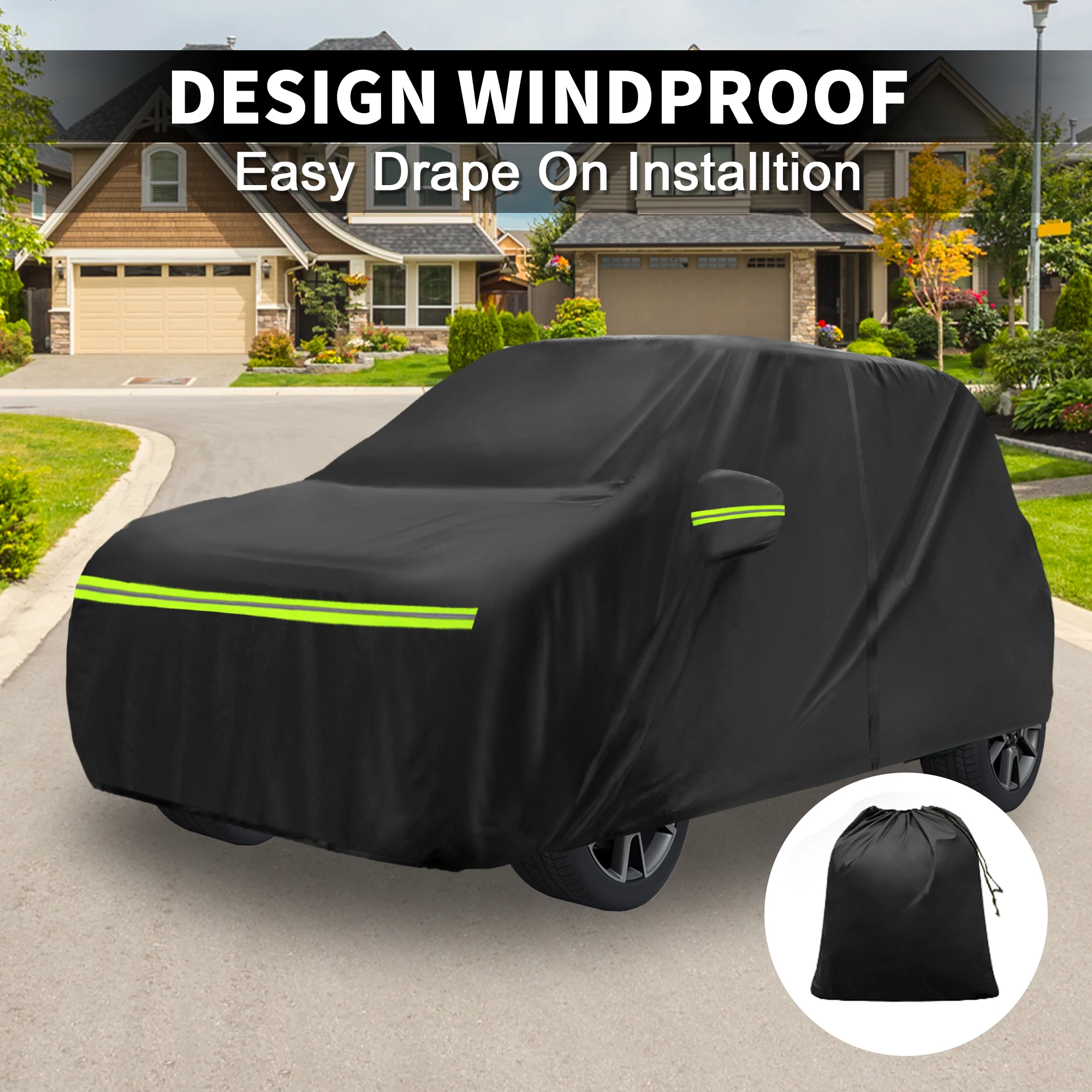 UXCELL Fiat Panda III 2011-2024 210D-PU Outdoor Weatherproof Car Cover Sun and Rain Protection with zipper