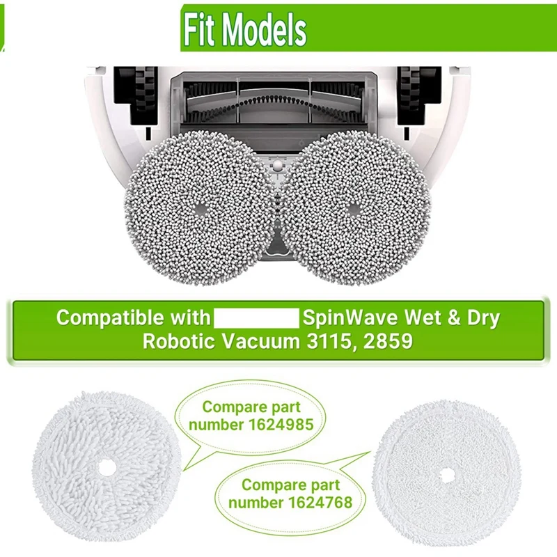 Replacement Parts Mop Pad Compatible For Bissell 3115 EV675 Robot Vacuum Cleaner Accessories Mop Cloth Pad