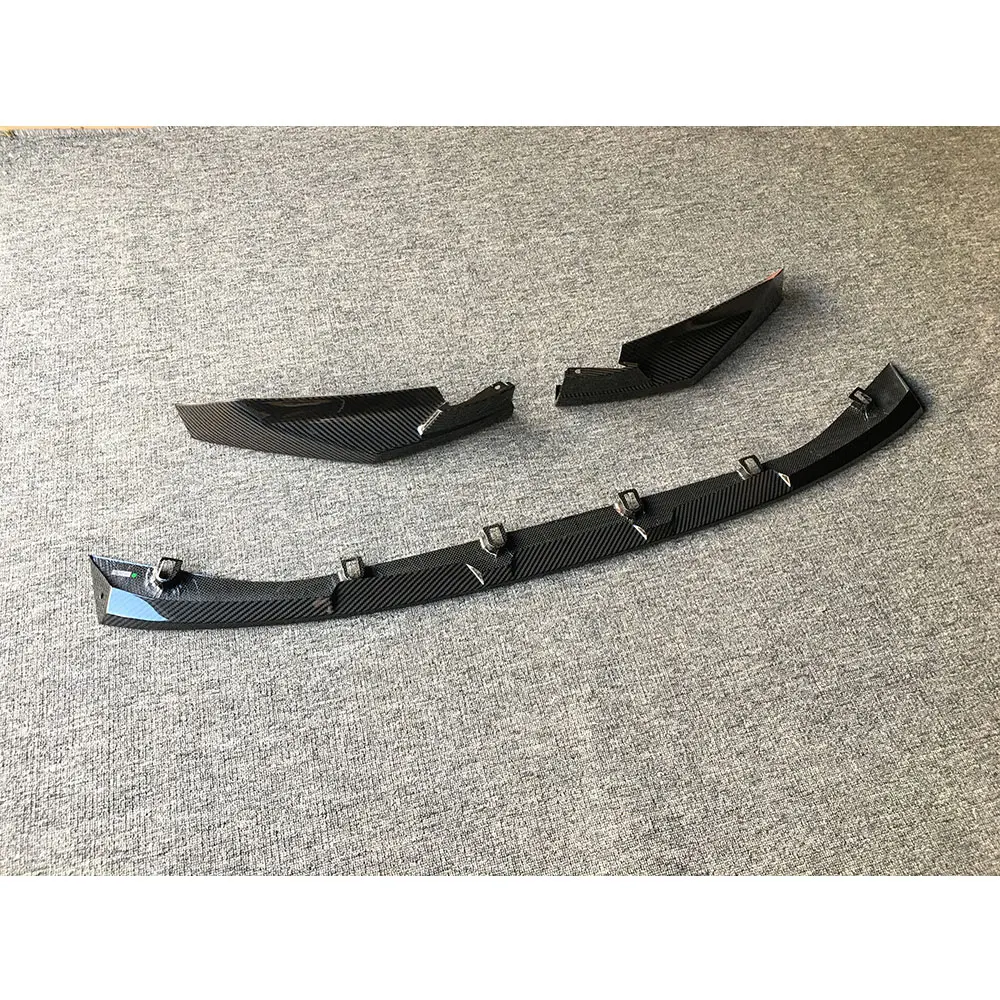ألياف الكربون الجبهة حافة مصد السيارة اللوحات مآزر الخائن سبويلر الجسم أطقم الوفير الذقن المفسد لسيارات BMW G80 M3 G82 G83 M4 2021 + #4