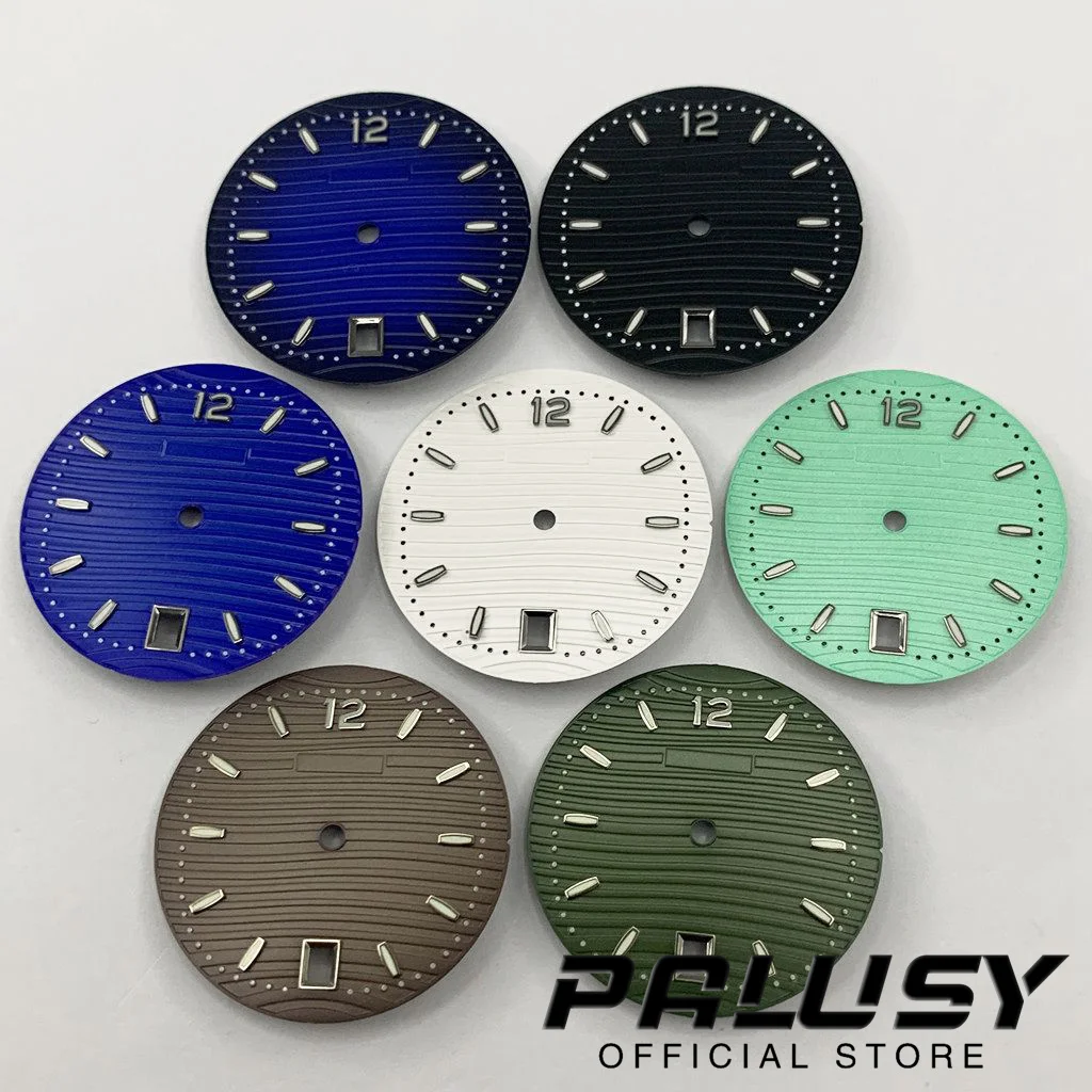 

30.5mm NH35 For 3 O'clock Case Crown Black White Watch Dial Luminous Watch Faces for NH35/NH35A/4R/7S Movement Replacement Parts