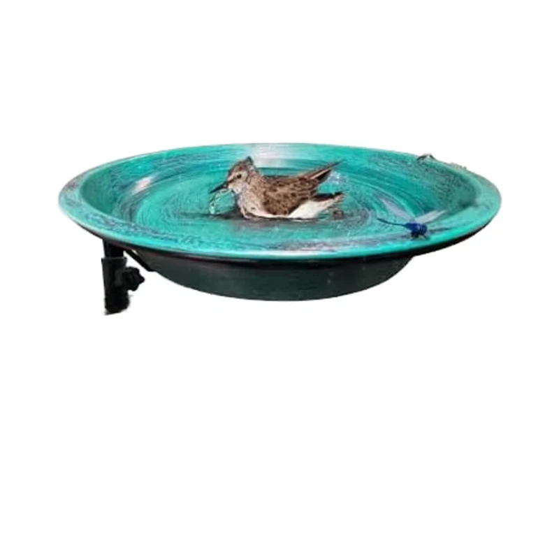 

Rugged metal deck mounted bird bath outside bowl easy to set removable design for garden patio lawn patio decoration