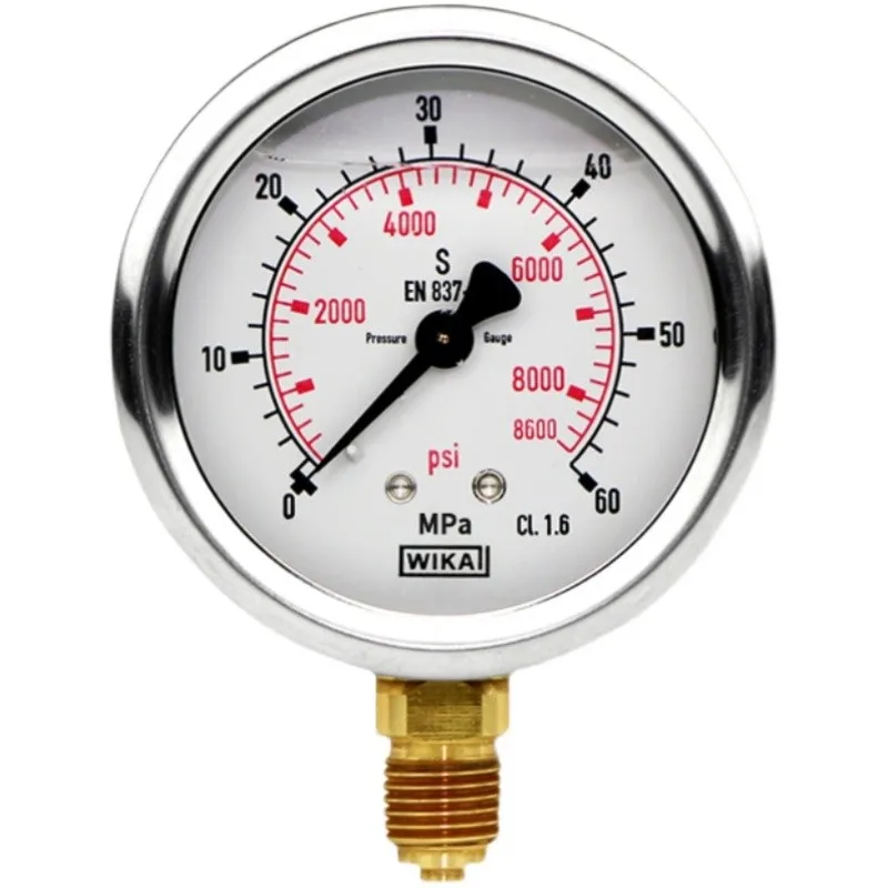 For Wika Pressure Gauge En837-1 Imported From Germany Shockproof Pressure Measuring Hydraulic Vacuum Radial And Axial Gauge X