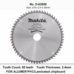 Makita-Çok Amaçlı, Dairesel elektrikli testere bıçağı, Karbür Testere bıçağı ve Japonya, ALÜMİNYUM, MDF, PVC, kart, lamine için testere bıçakları 6 Büyük satış, silindir mdf №5 üçlüsü