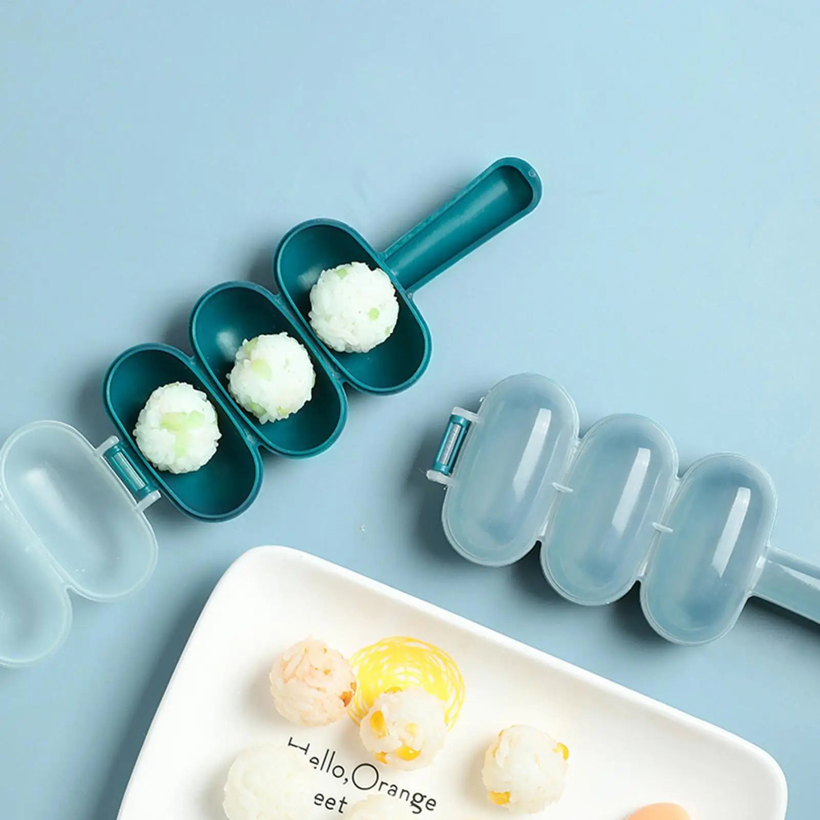 Molde de bola de arroz para Sushi, molde agitador DIY para hacer Sushi, cubierta transparente, molde esférico para Sushi Onigiri, molde para hacer Bento, herramientas de cocina