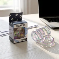 Metal Fidget Toy EDC Twist Toy for Anxiety, Electroplated Rainbow Stress Relief Sensory Toy Focus Fidget Finger Toy