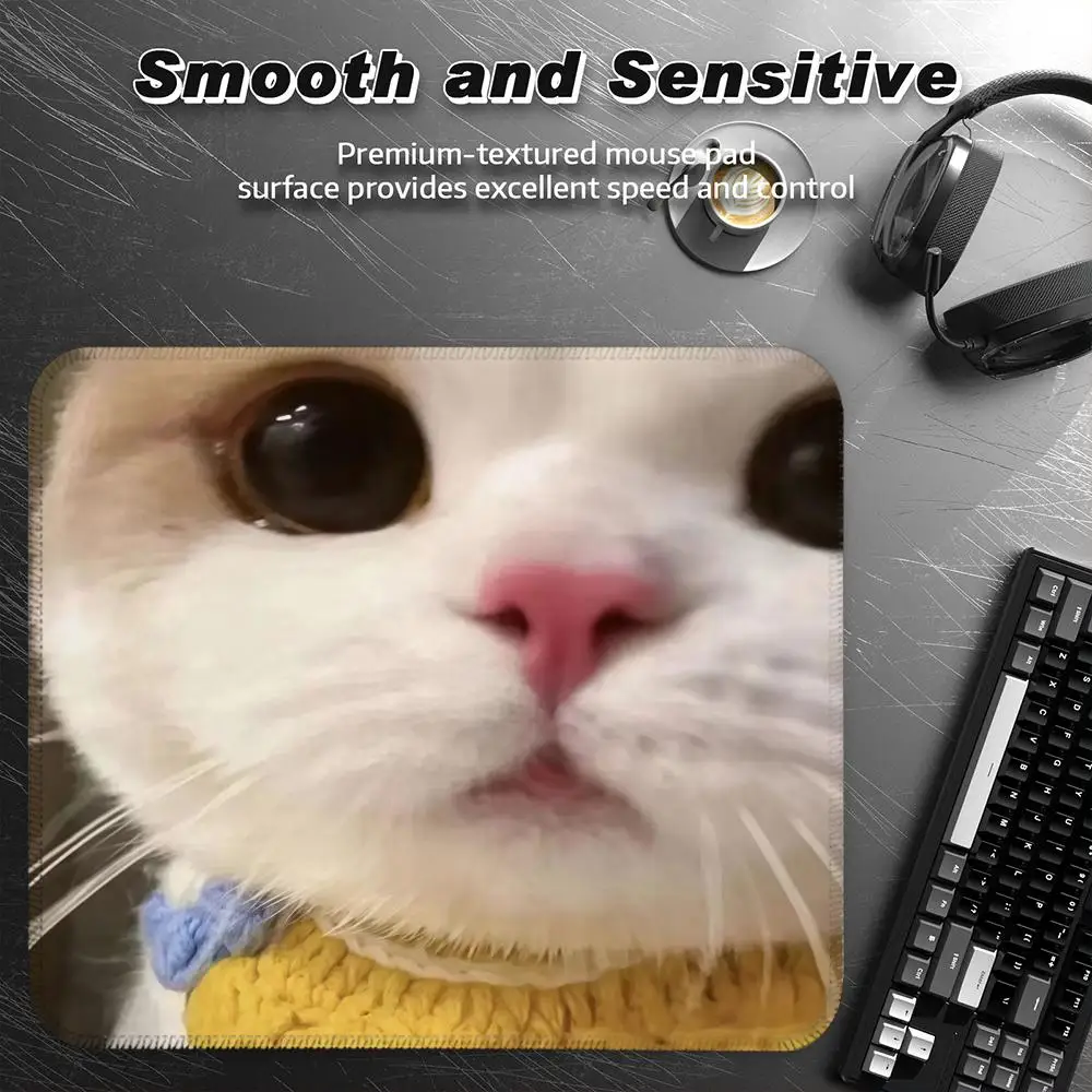 

Funny meme cats Mouse Pad Small Desk Pad Desktop Computer Keyboard Wireless Mouse Boy Gift for Play games Coasters