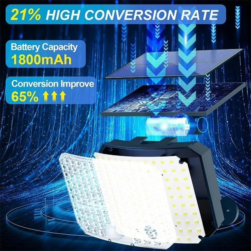 Solar Powered Lights Waterproof 118LED Split Motion Sensor Flood Wall Lighting Remote Security Solar Security Lamp for Garden