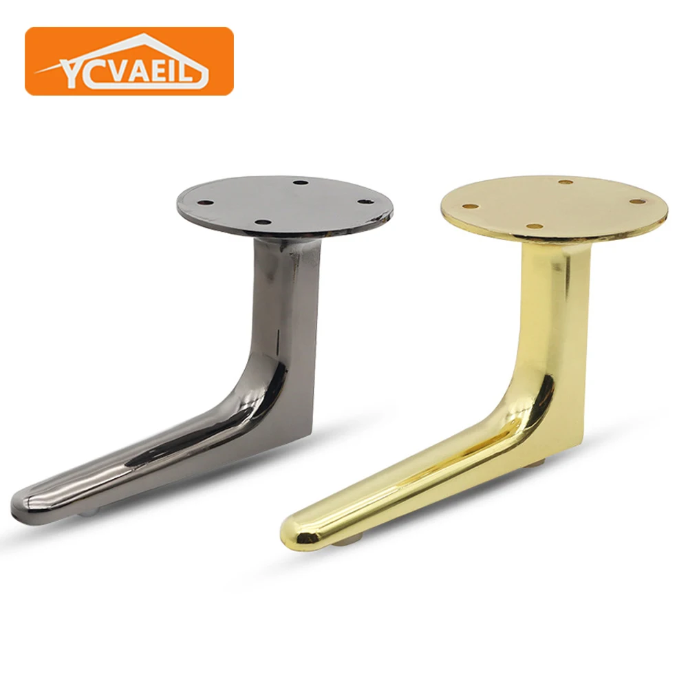 

4pcs Aluminum Alloy Furniture Legs 12cm Metal Coffee Table Feet Gold/Gun Black Home TV Stand Dresser Bathroom Cabinet Sofa Feet