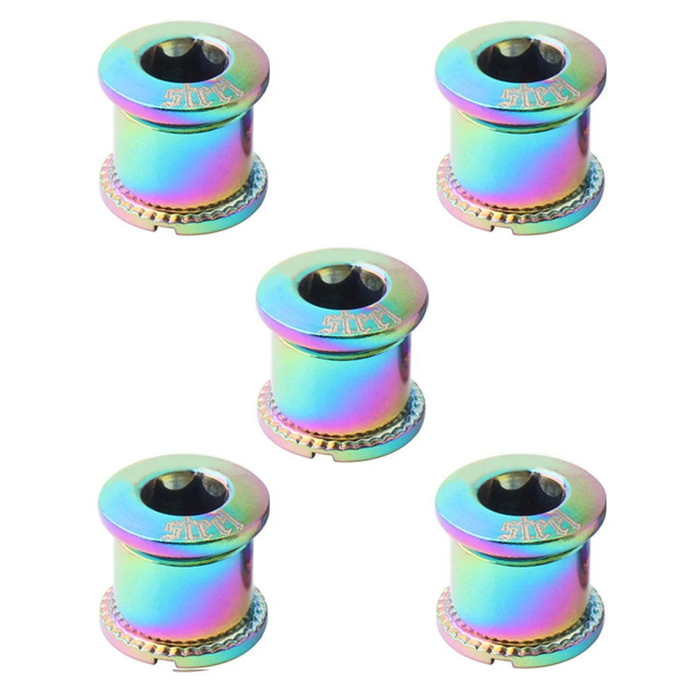 

5pcs Bicycle Chainring Wheel Screws Steel Crankset Bolts Nuts Durable Long Life Simple Practical Easy Installation Safe PVC