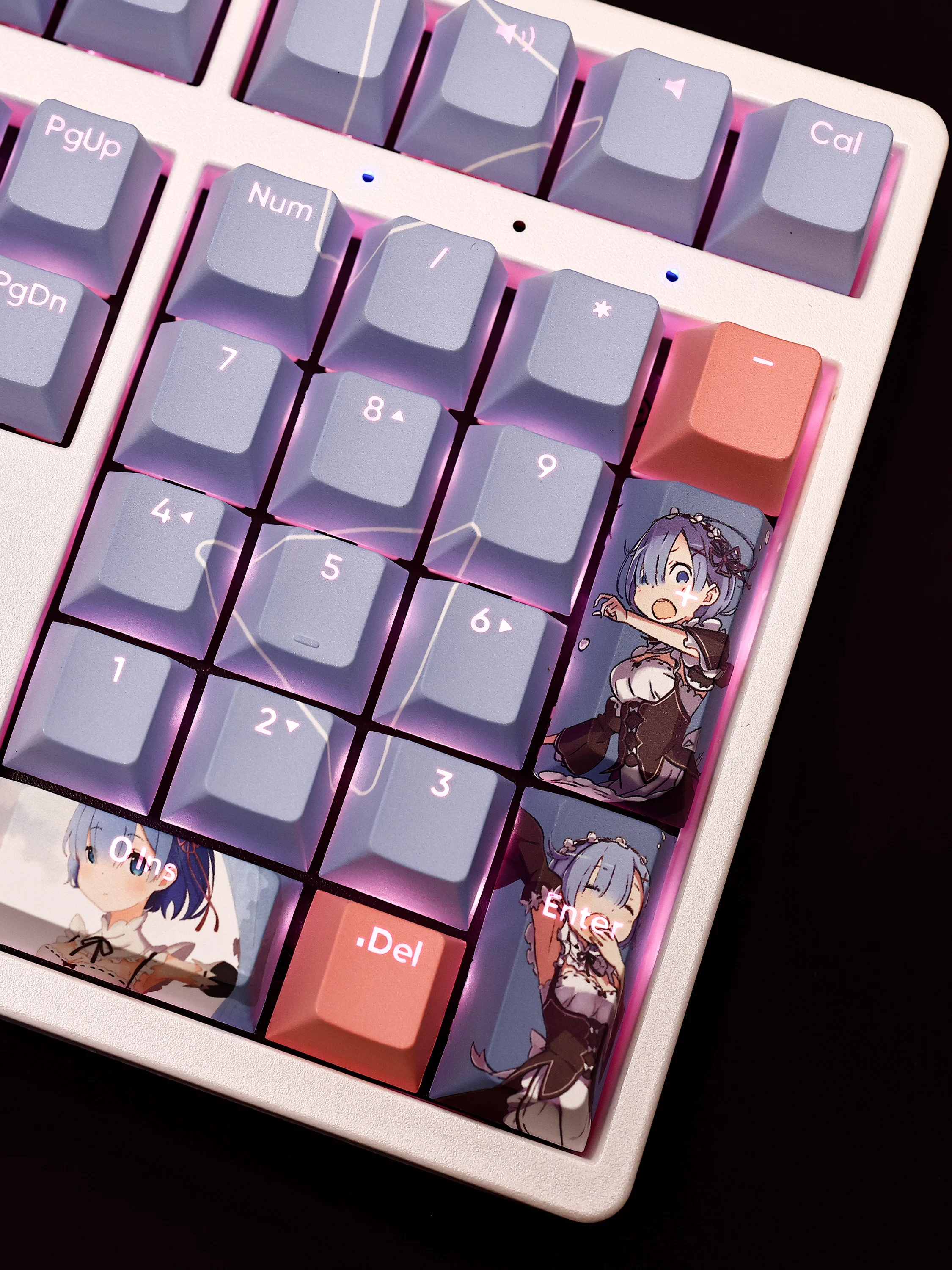 Custom Rem seksi gadis Keycap mekanik keyboard kit Keycap Kawaii transmisi cahaya PBT Keycap Set PC Gamer aksesoris Gits