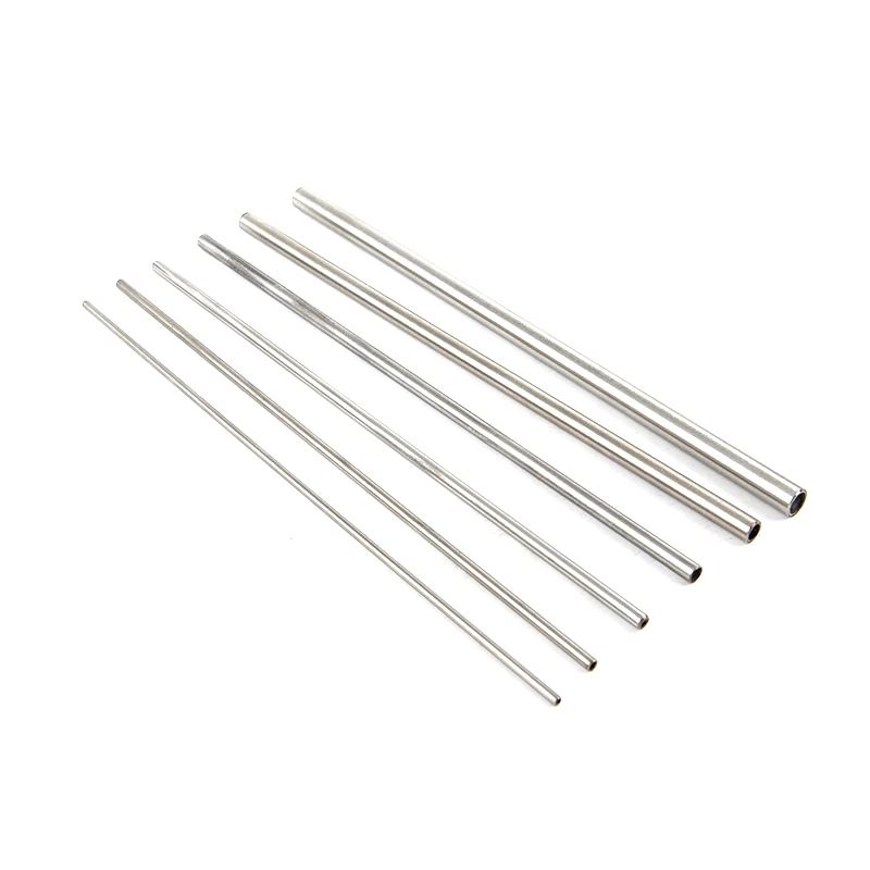 【K】1pc High Quality Silver Round 304 Stainless Steel Capillary Tube Pipe 250mm Hollow Circular Tube