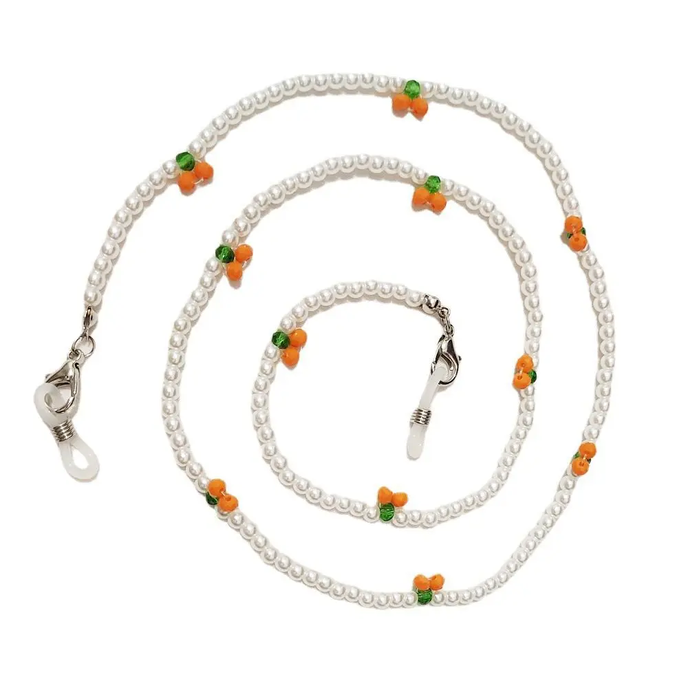 

Clips Unisex Eyeglass Lanyard Anti-lost Cherry Face Mask Necklace Mask Cord Holder Acrylic Beaded Chain Crystal Glasses Chain